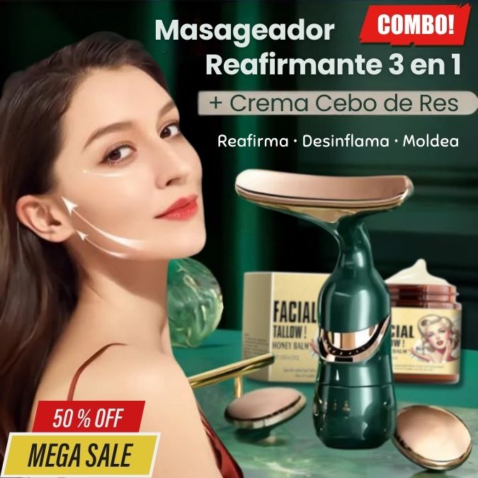 🌿 Combo 2 Cremas Facial Tallow + Masajeador Reafirmante