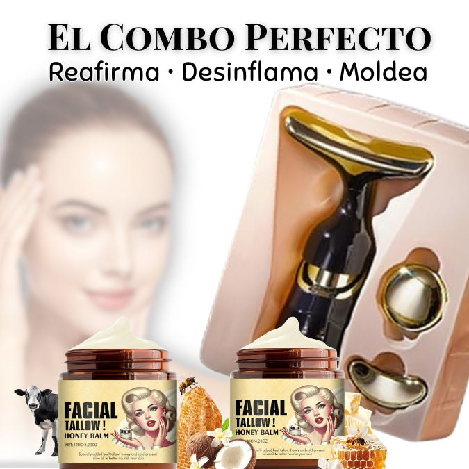 🌿 Combo 2 Cremas Facial Tallow + Masajeador Reafirmante