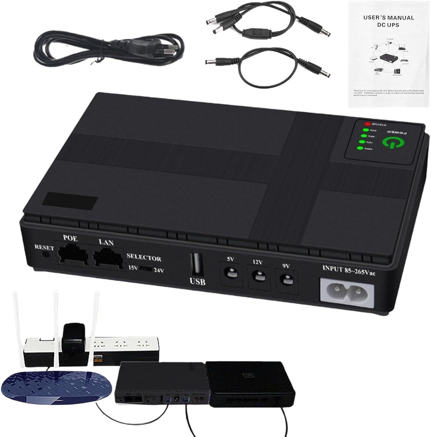 Mini UPS ⚡ PowerLink 15000 — UPS portátil para routers, cámaras y módems