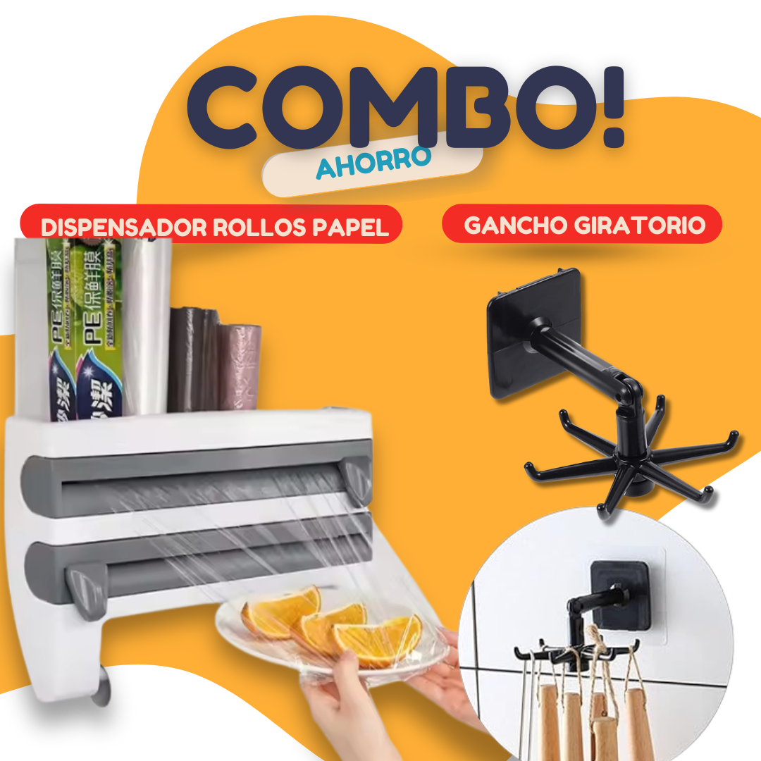 ✨DISPENSADOR PAPEL DE COCINA 🧂✨ + GANCHO GIRATORIO GRATIS✨