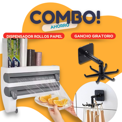 ✨DISPENSADOR PAPEL DE COCINA 🧂✨ + GANCHO GIRATORIO GRATIS✨